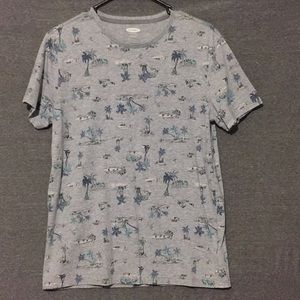 Men’s gray palm tree shirt